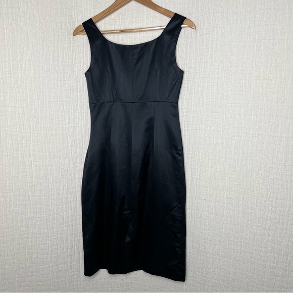 Banana Republic Silk Cotton Black Sheath Cocktail Dress LBD size 2 - Picture 4 of 7